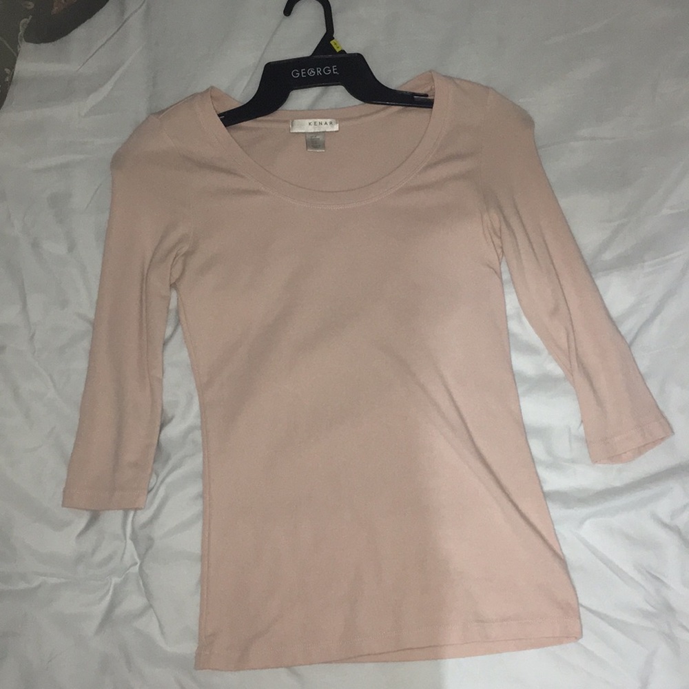Kenar Pastel pink quarter sleeve blouse
